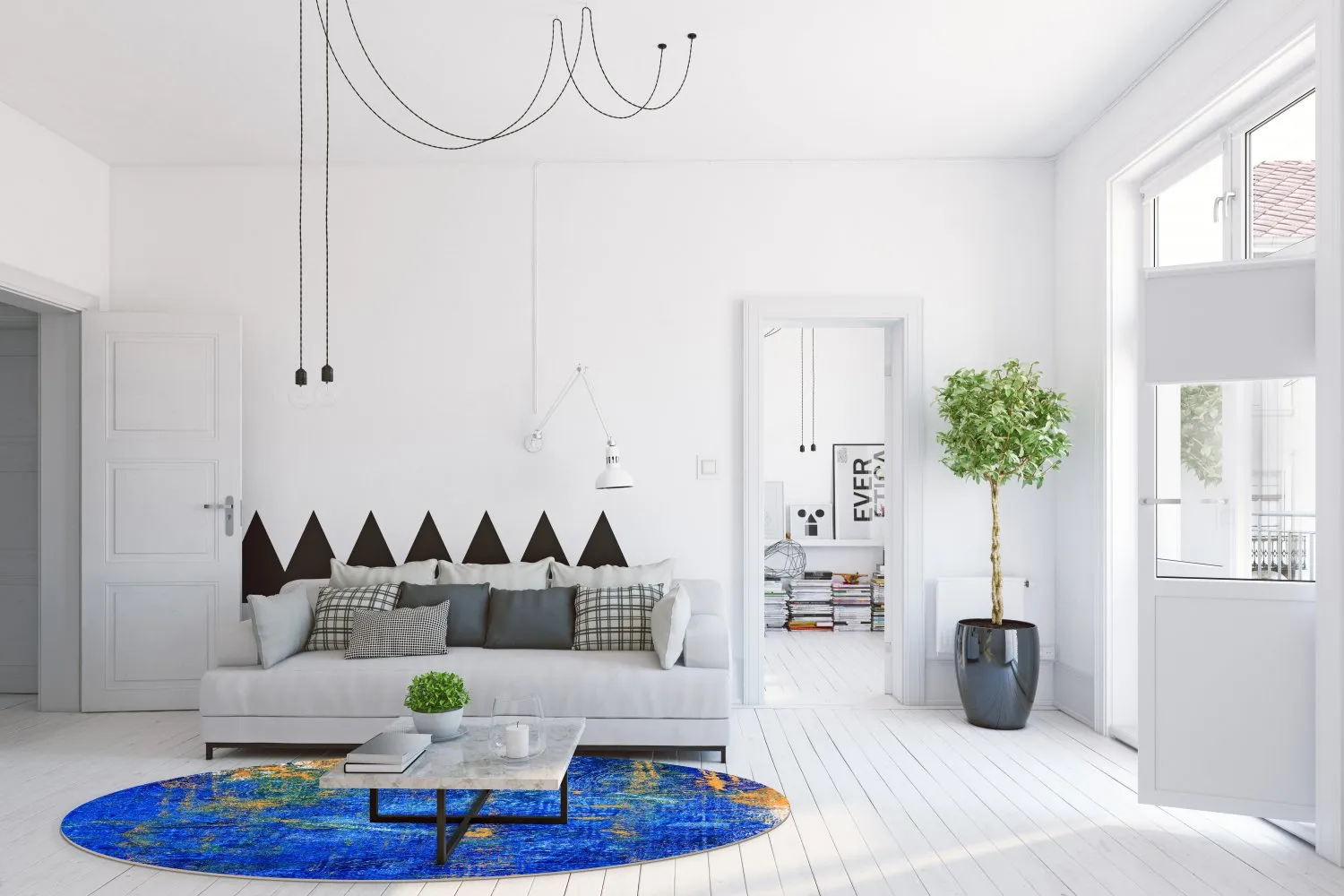 Round rug - Taravilla (blue)