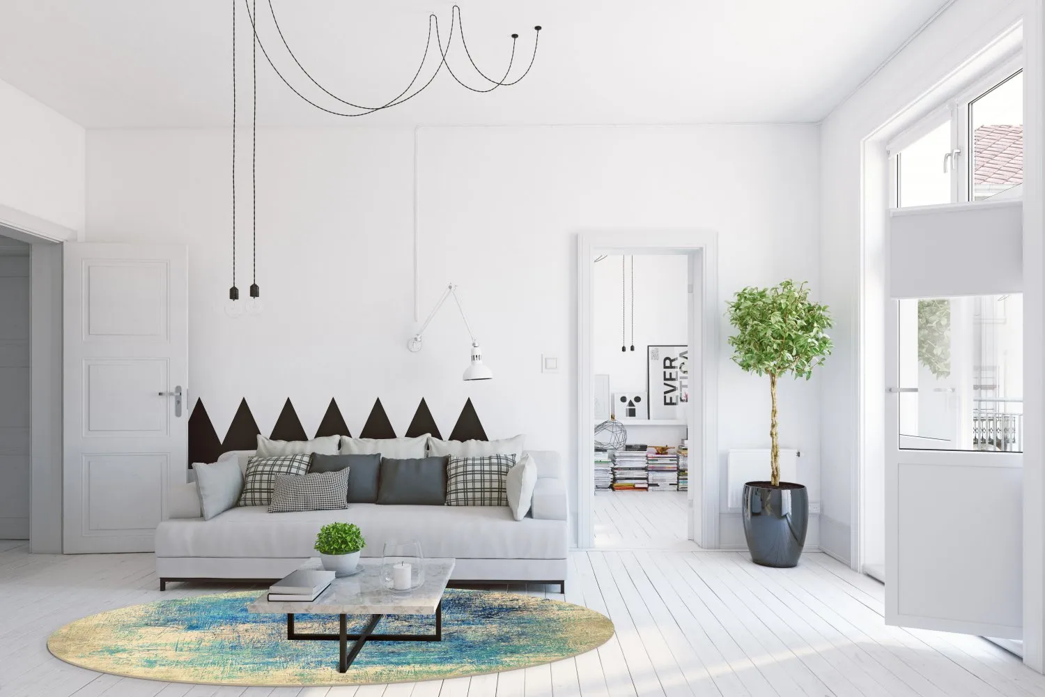 Round rug - Sierra (blue)