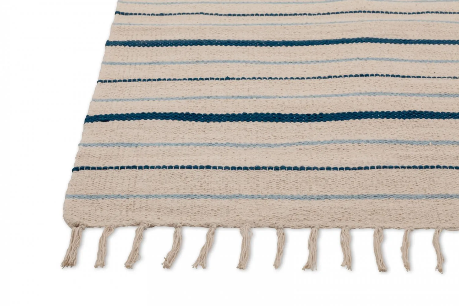 Cotton rug - Boda (white/blue)