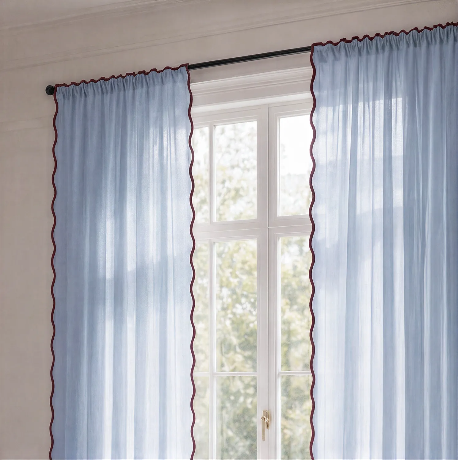 Curtains 2-pack - Cotton curtain Yrsa (blue)