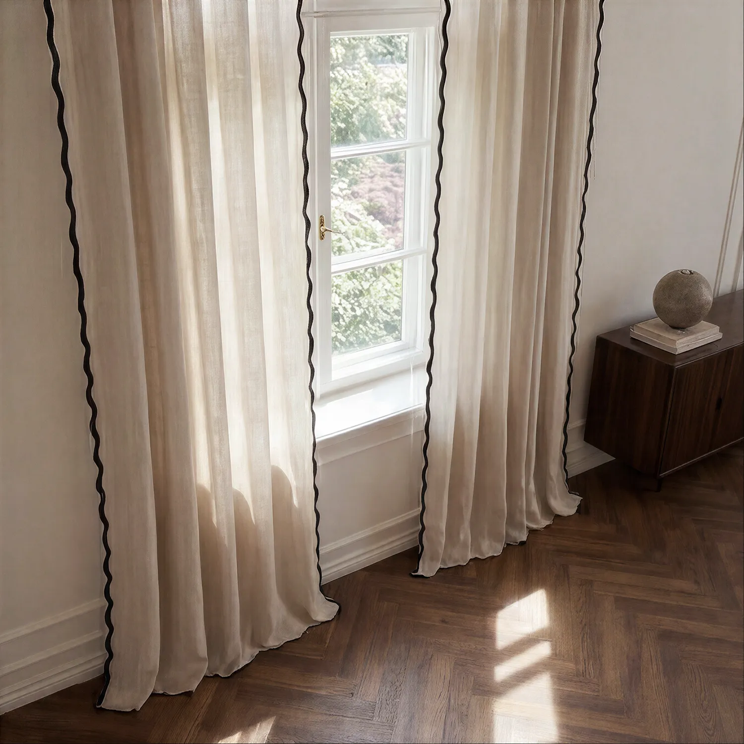Curtains 2-pack - Cotton curtain Yrsa (light beige)