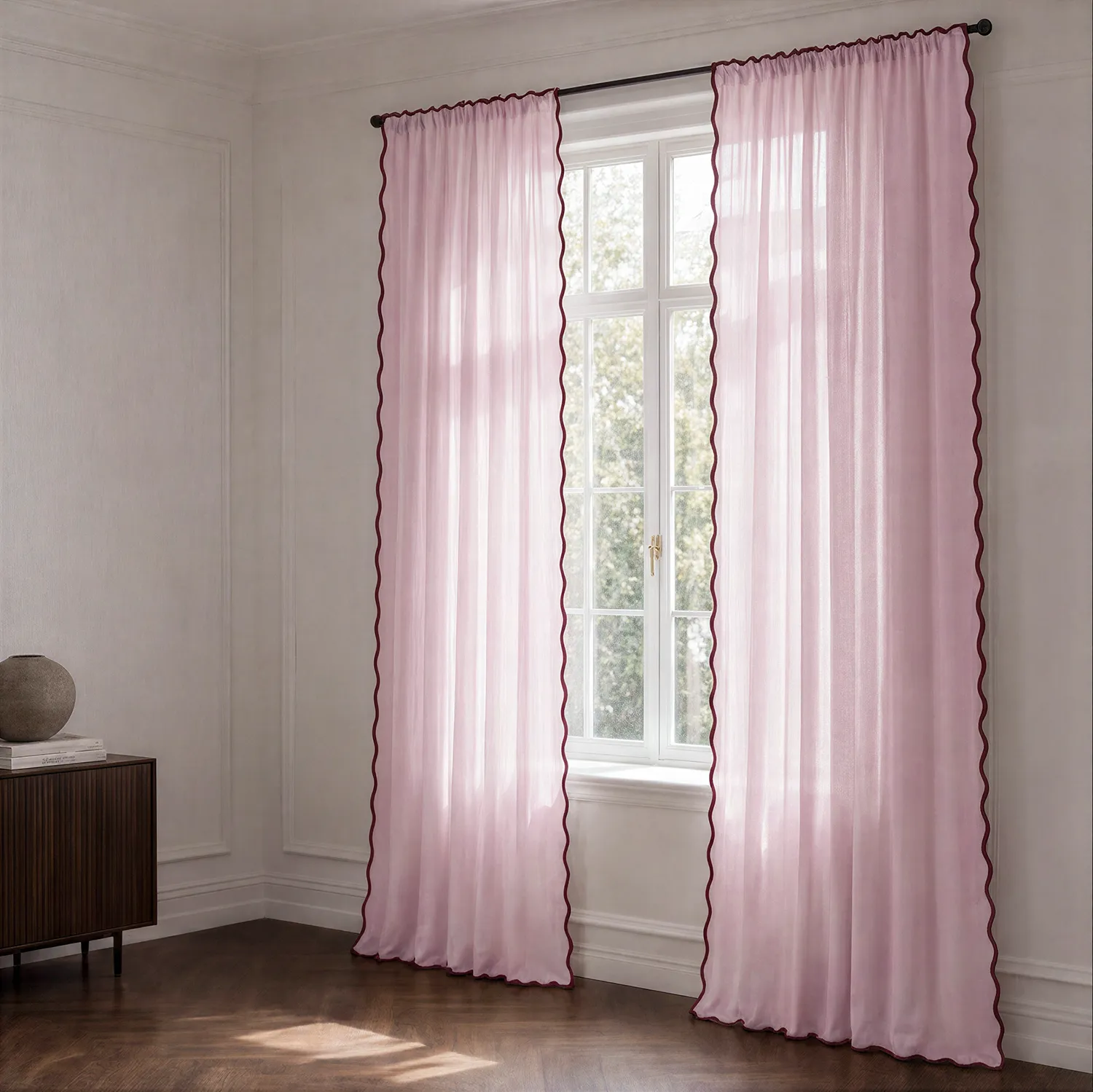 Curtains 2-pack - Cotton curtain Yrsa (pink)