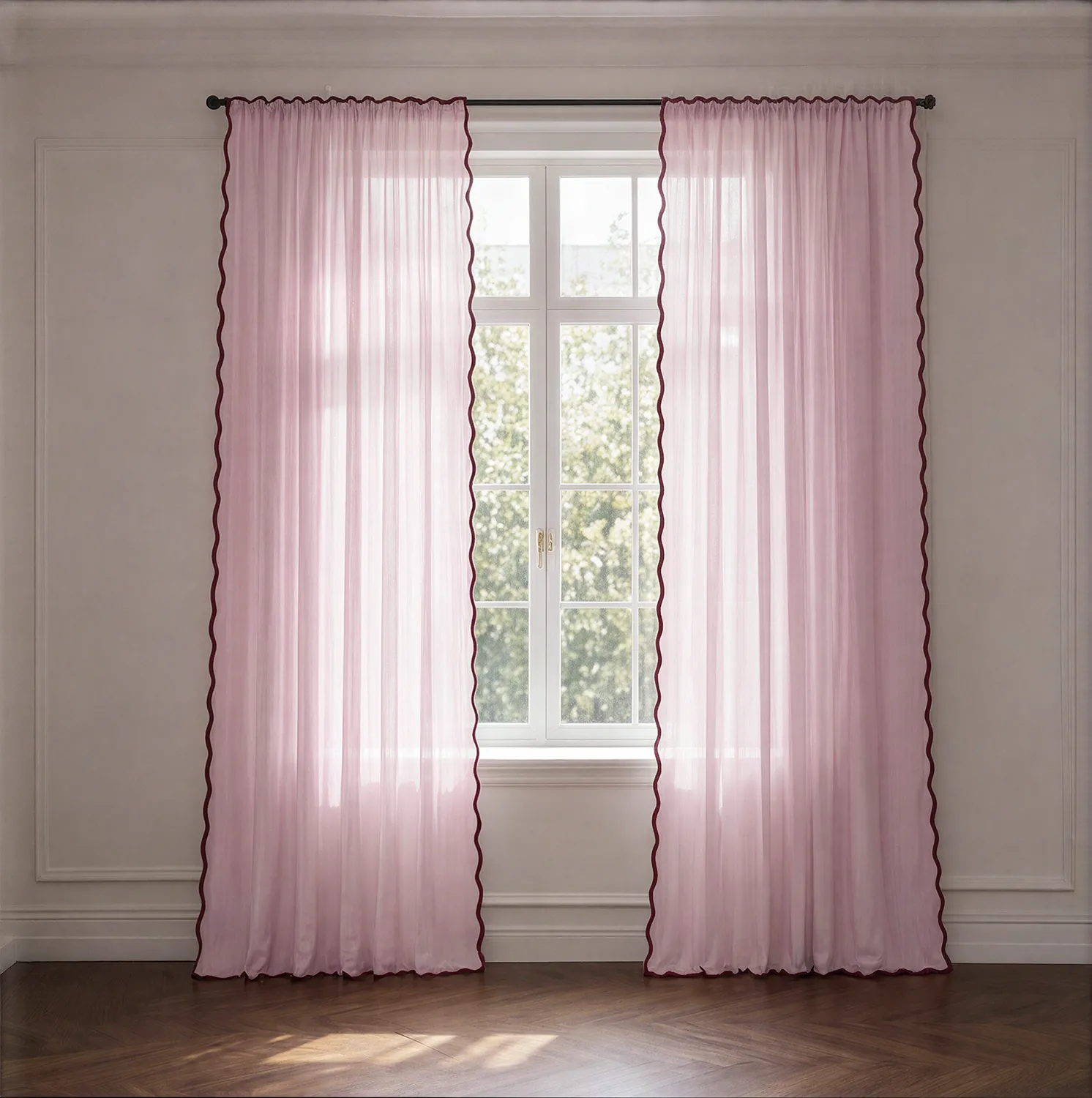 Curtains 2-pack - Cotton curtain Yrsa (pink)
