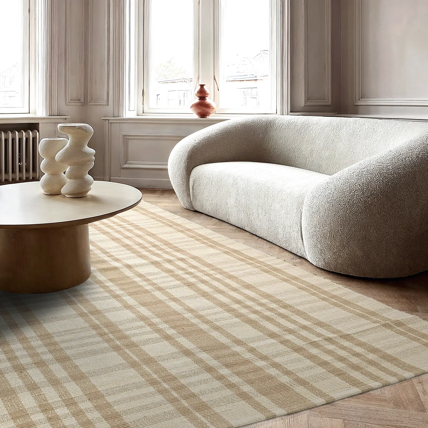 Cotton rug - Husvik (beige)