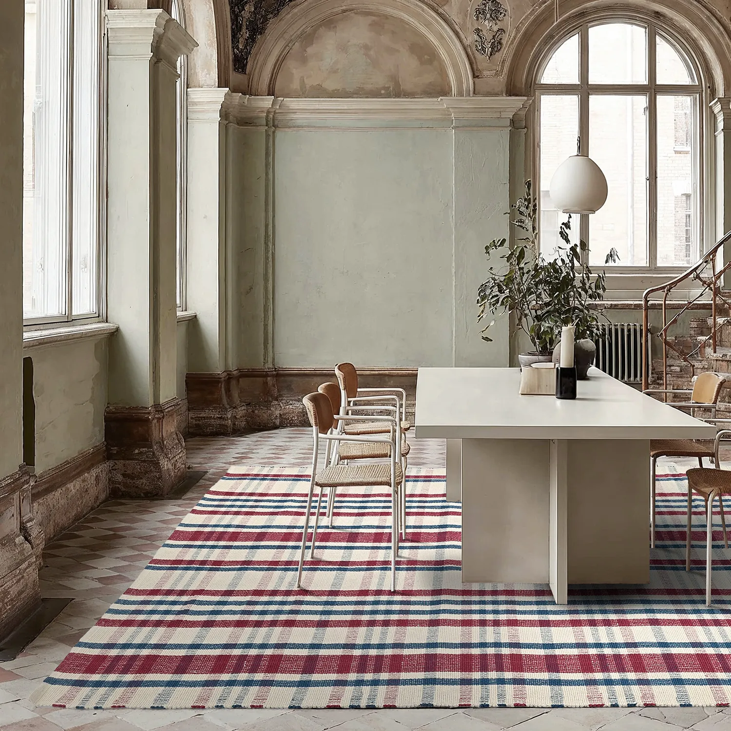 Cotton rug - Husvik (cream/multi)