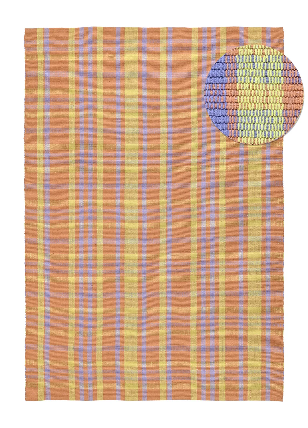 Cotton rug - Husvik (coral/multi)