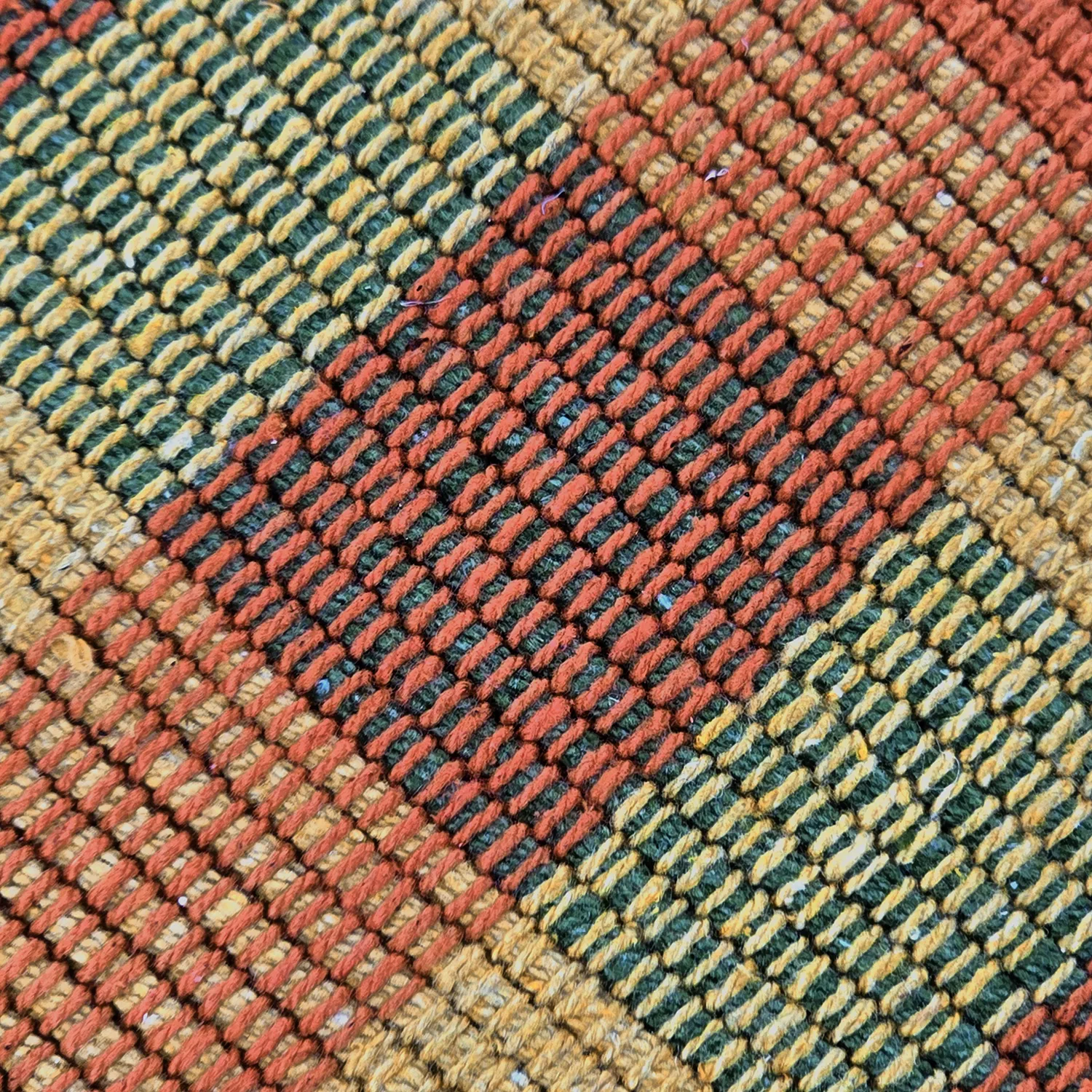 Cotton rug - Husvik (mustard/multi)