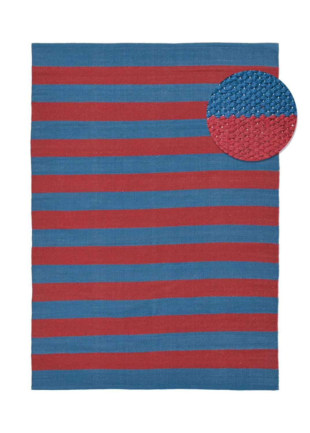 Cotton rug - Nilo (red/blue)