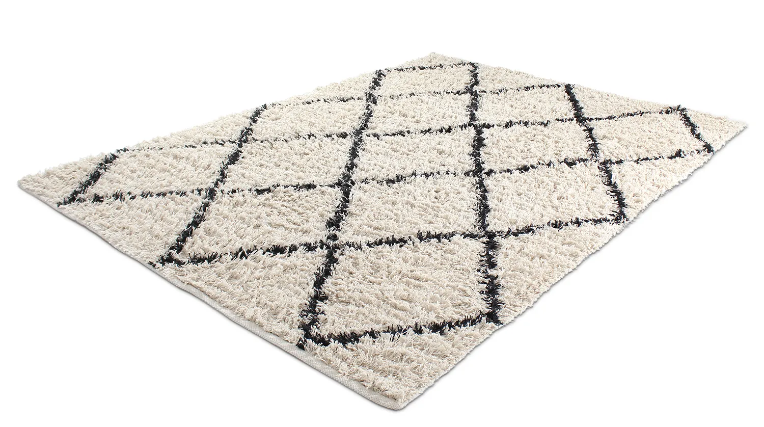 Shaggy rugs - Alcott Natural Cotton Shaggy (black/white)