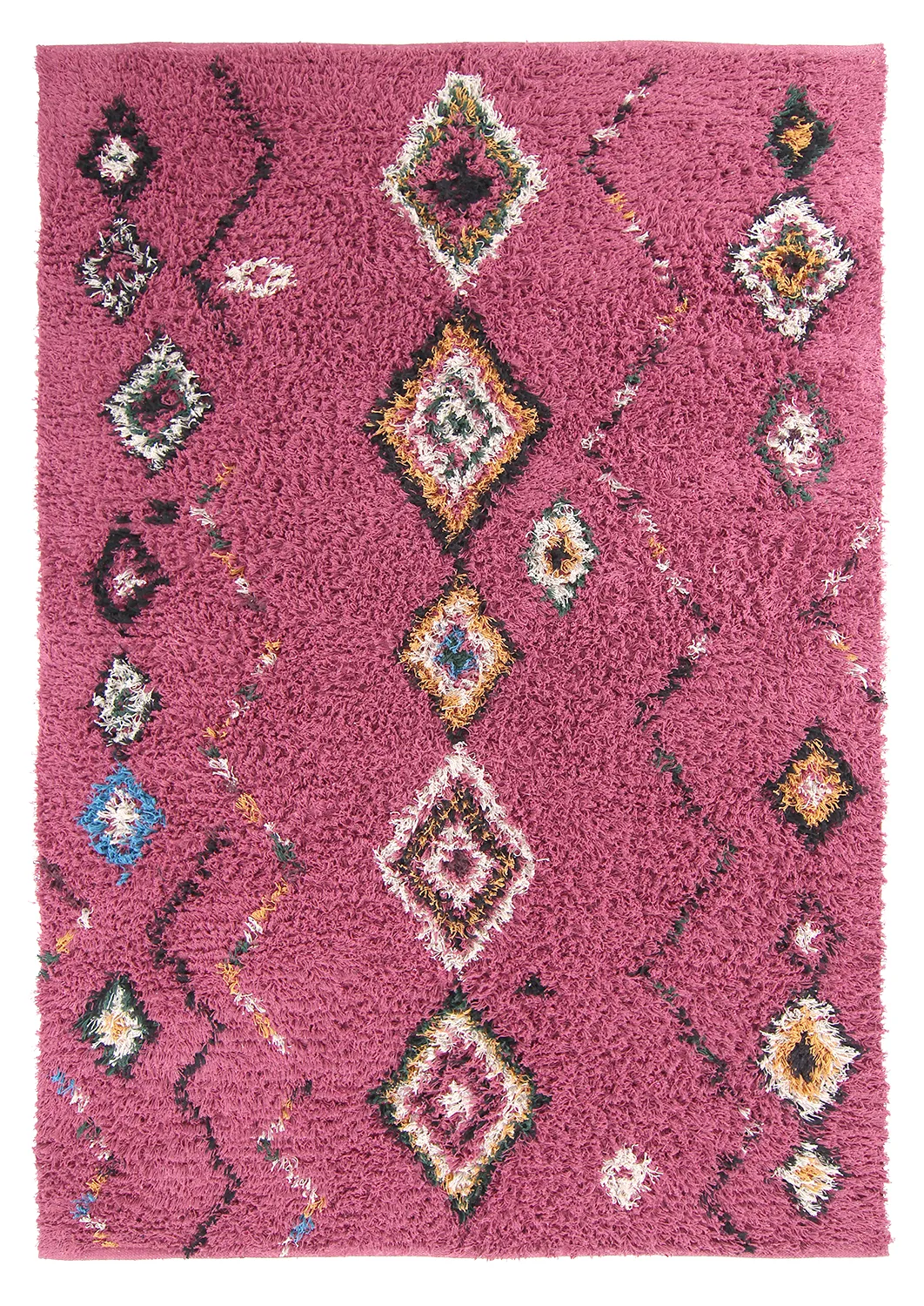 Shaggy rugs - Nyle Natural Cotton Shaggy (pink/multi)