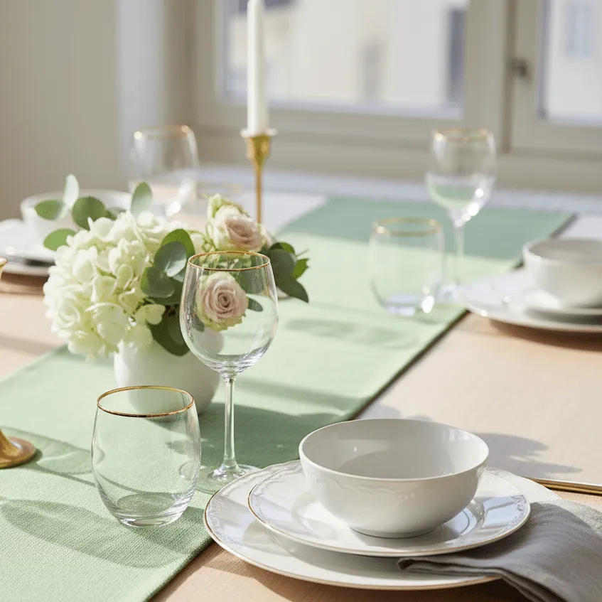 Table runner - Niva (light green)