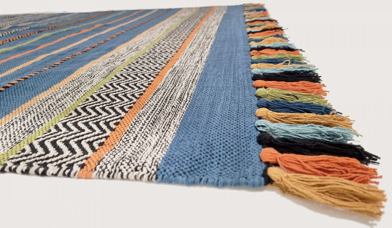 Cotton rug - Bouira (blue/multi)