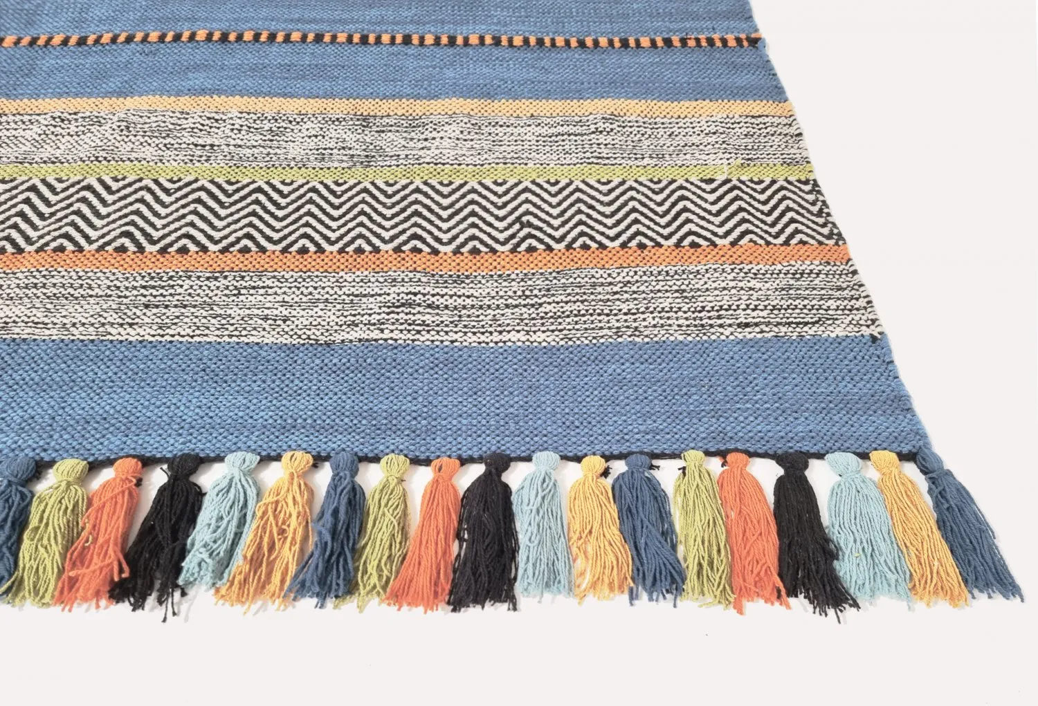 Cotton rug - Bouira (blue/multi)