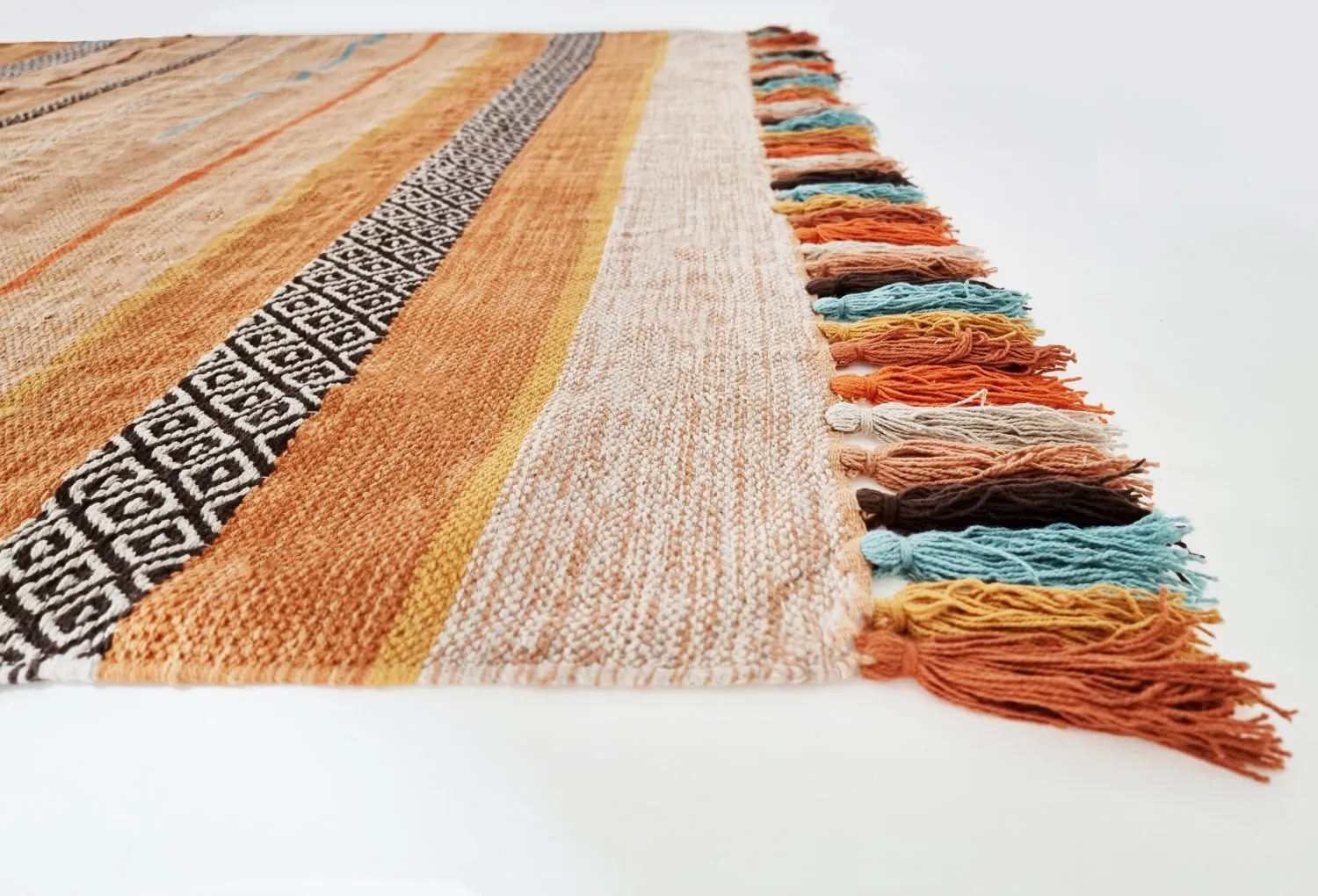 Cotton rug - Bouira (orange/multi)