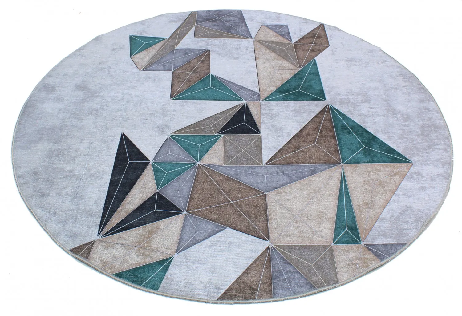 Round rug - Feres (grey/beige/multi)
