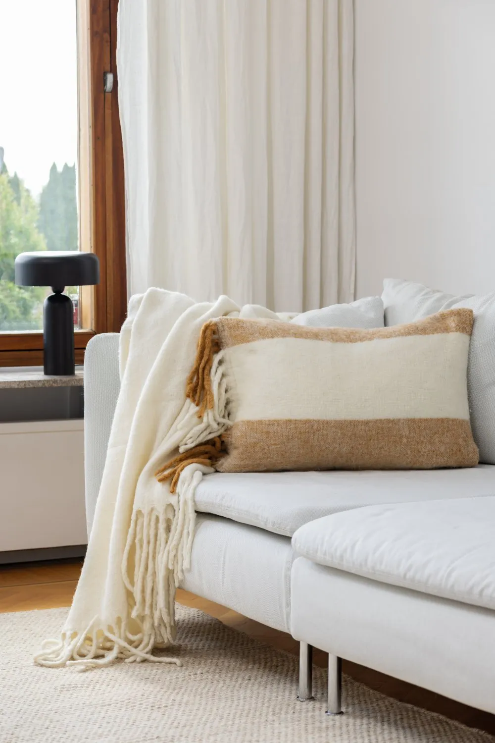 Cushion cover in wool mix - Carol (yellow)