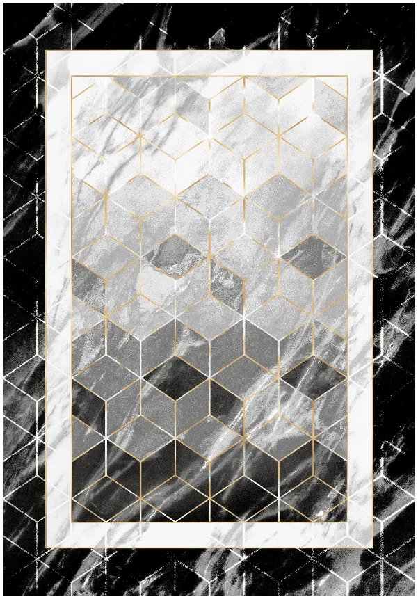 Wilton rug - Castello (black/white)
