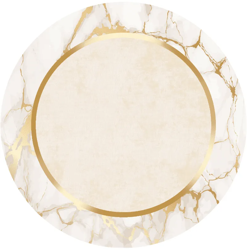 Round rug - Cerasia (beige/white/gold)