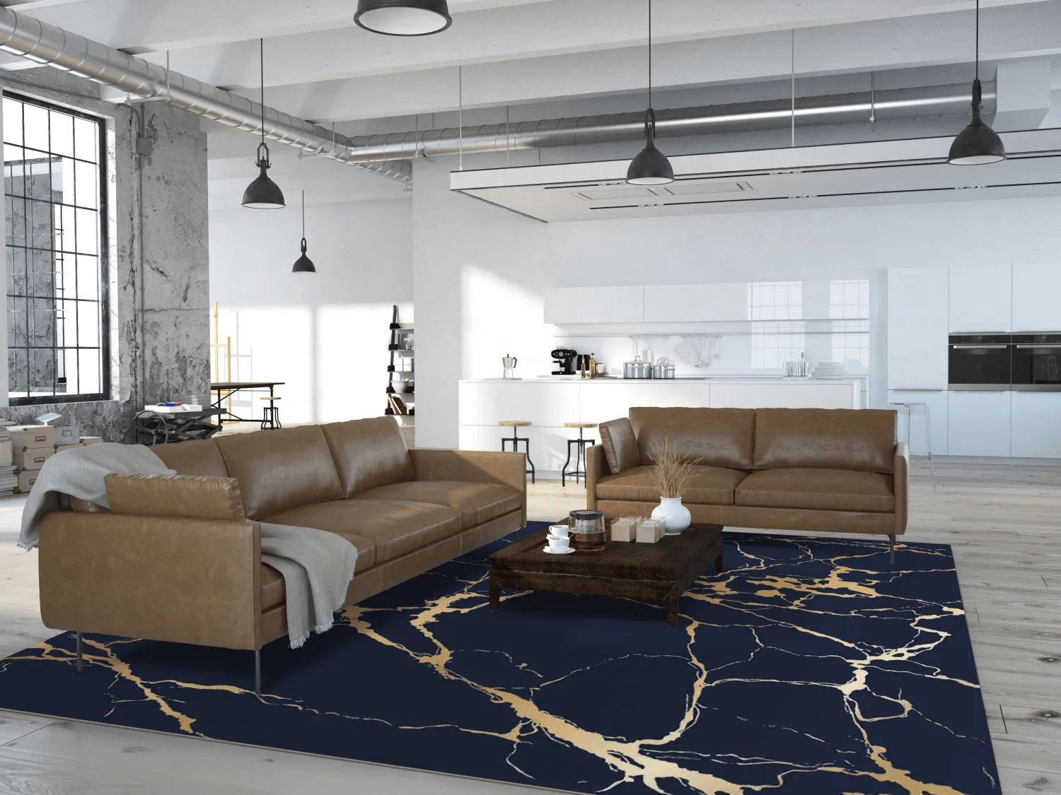 Wilton rug - Cesina (black/gold)