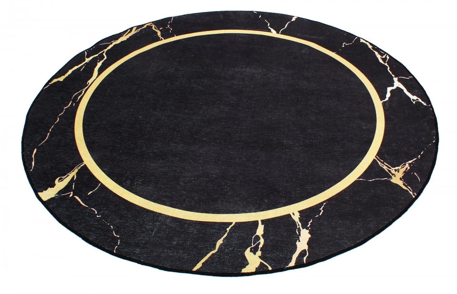 Round rug - Cerasia (black/gold)