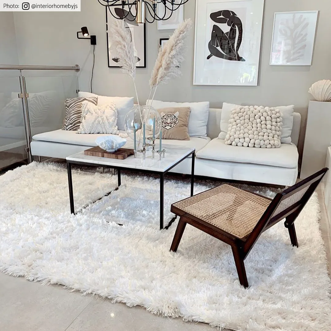 Shaggy rugs - Janjira (white)