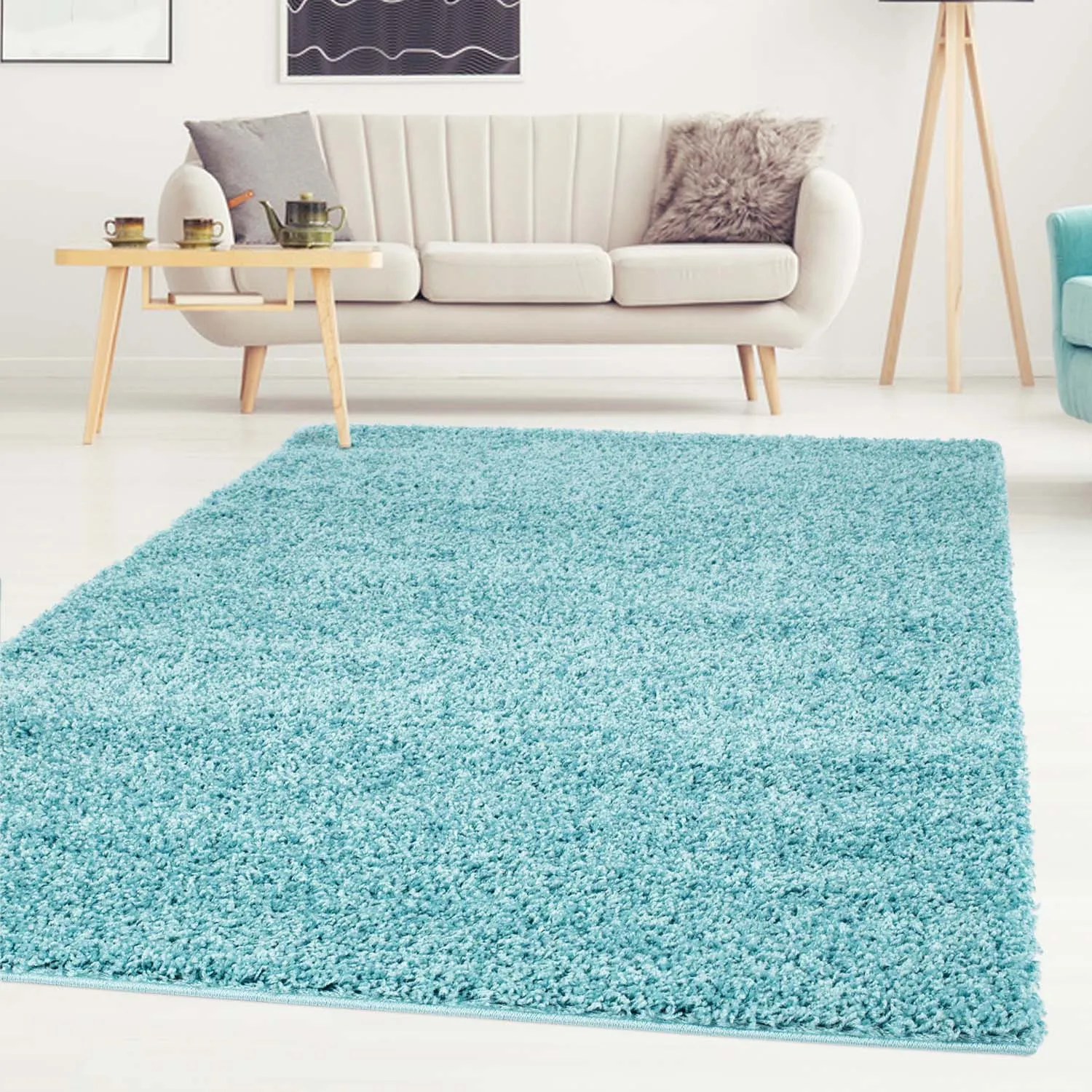 Shaggy rugs - Trim (turquoise)