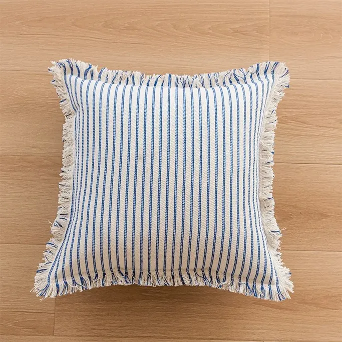 Cushion covers - Fringed (blue)