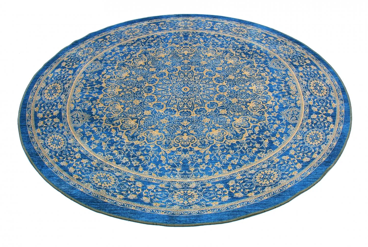 Round rug - Vinadio (blue/gold)