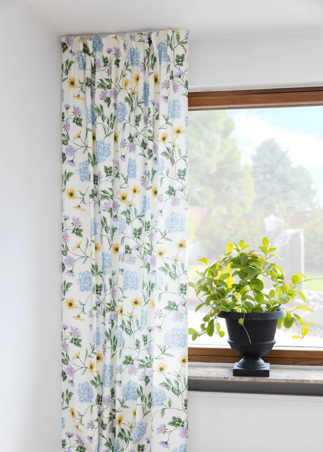 Curtains - Cotton curtain Dahlia (blue)