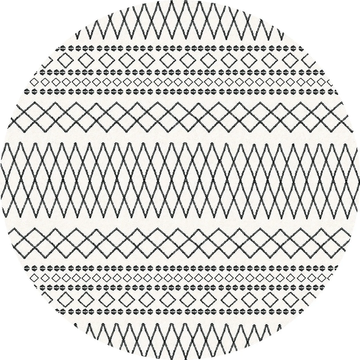Round rug - Safi (black/white)