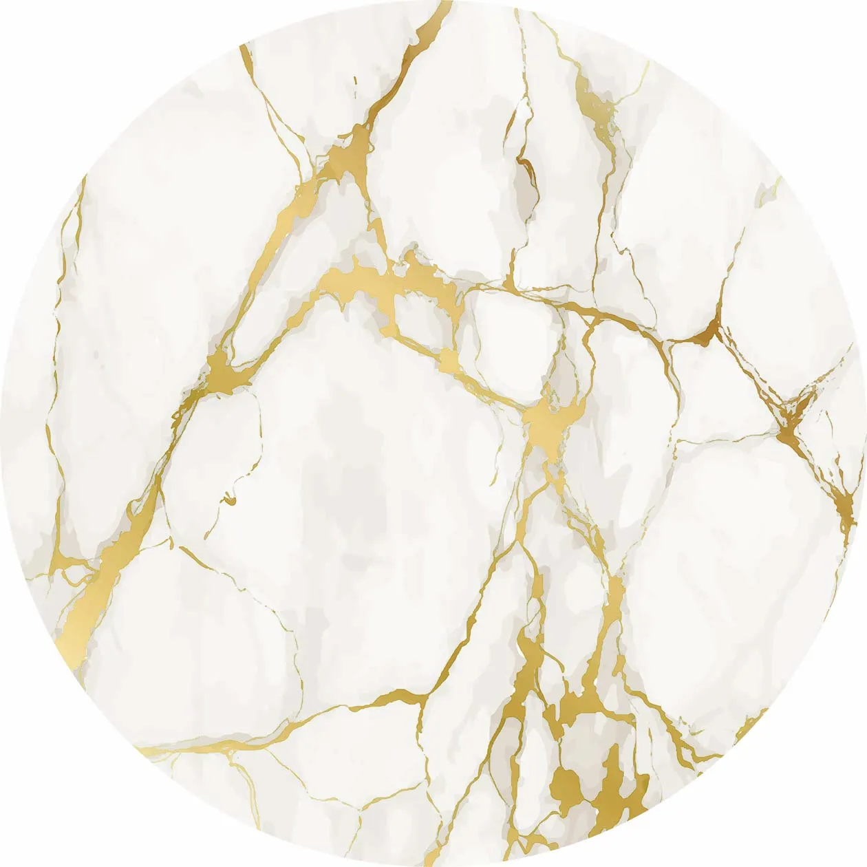 Round rug - Cesina (stone/white/gold)