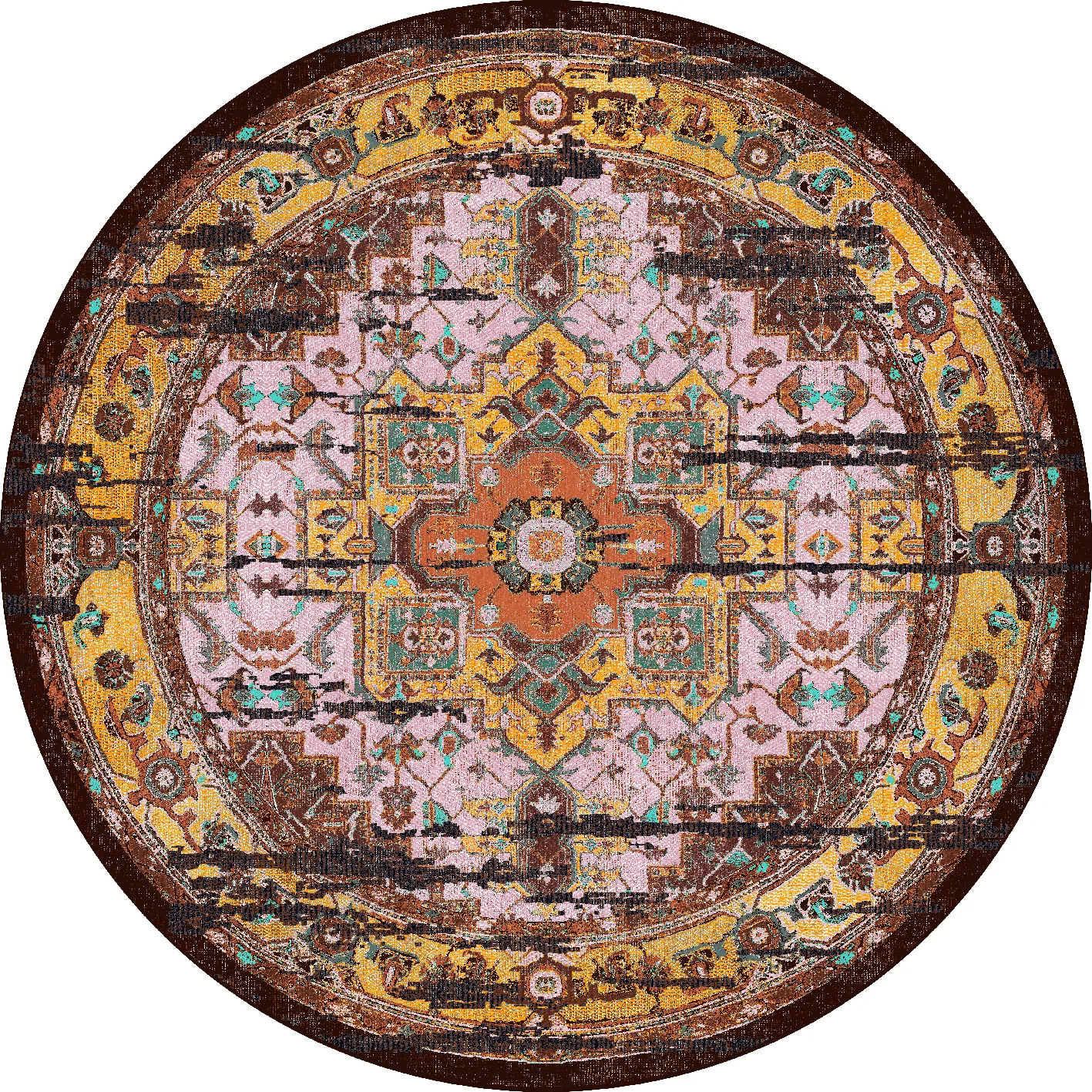 Round rug - Darnah (yellow/multi)