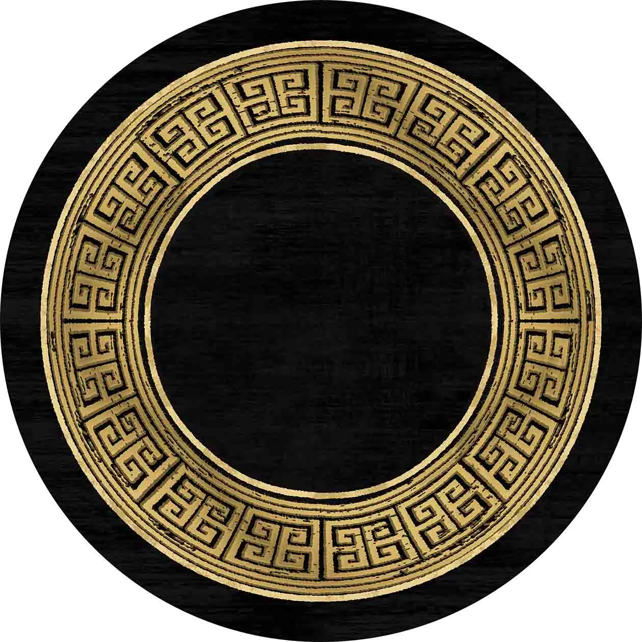 Round rug - Tilos (black/gold)