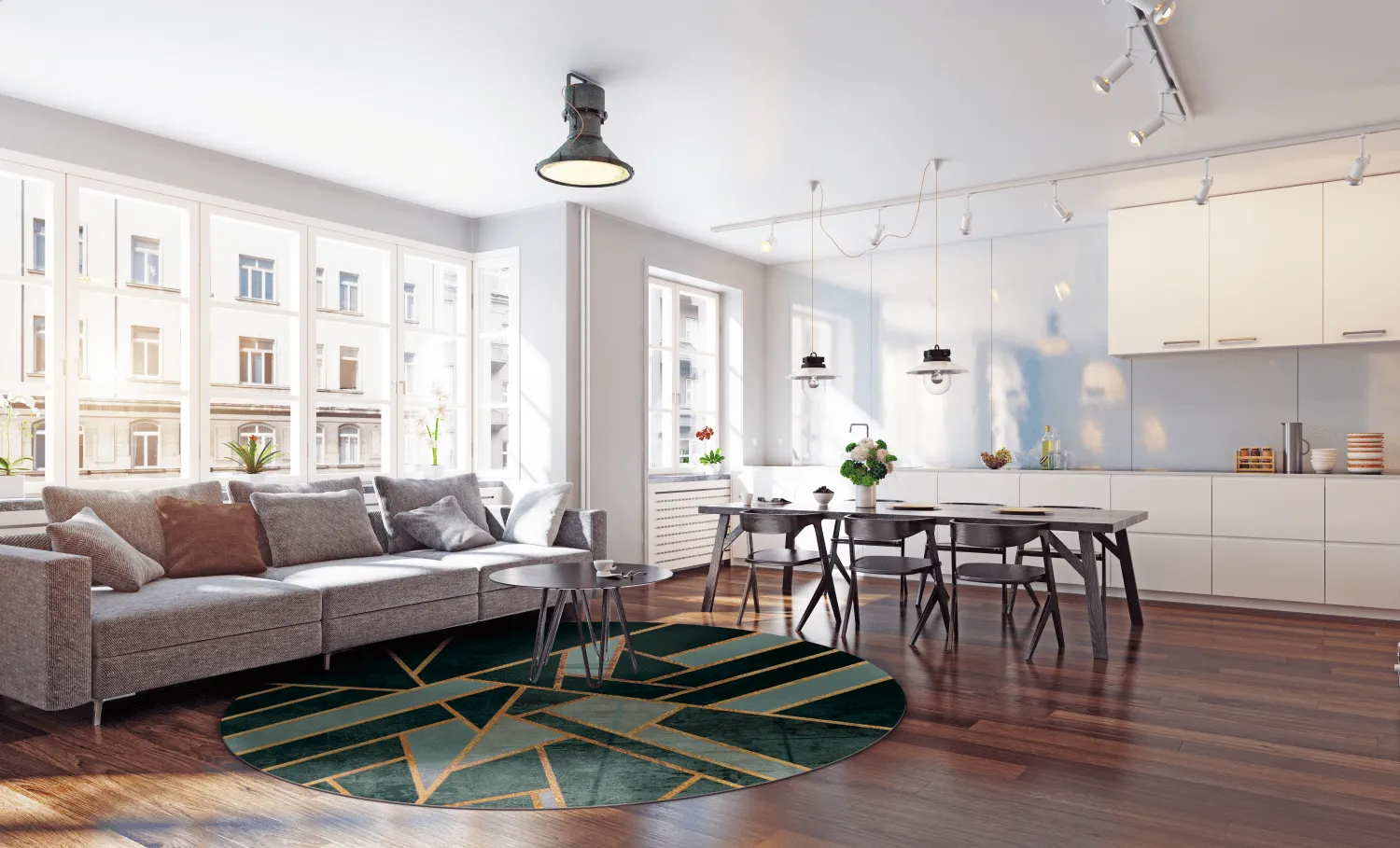 Round rug - Amasra (green)