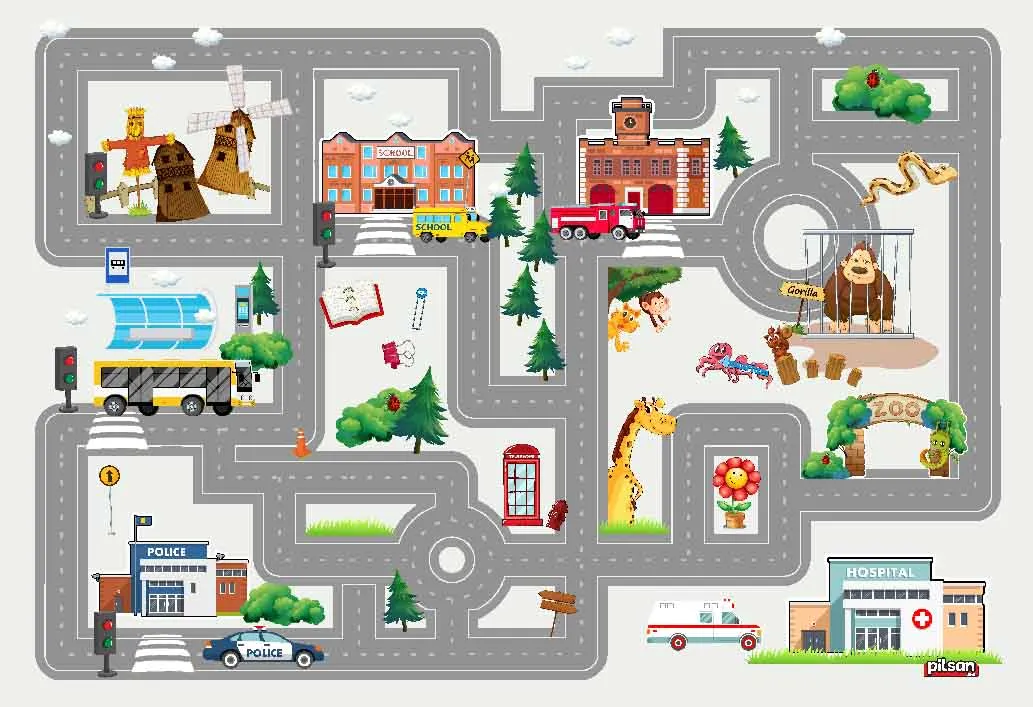 Childrens rugs - City Street (multi)