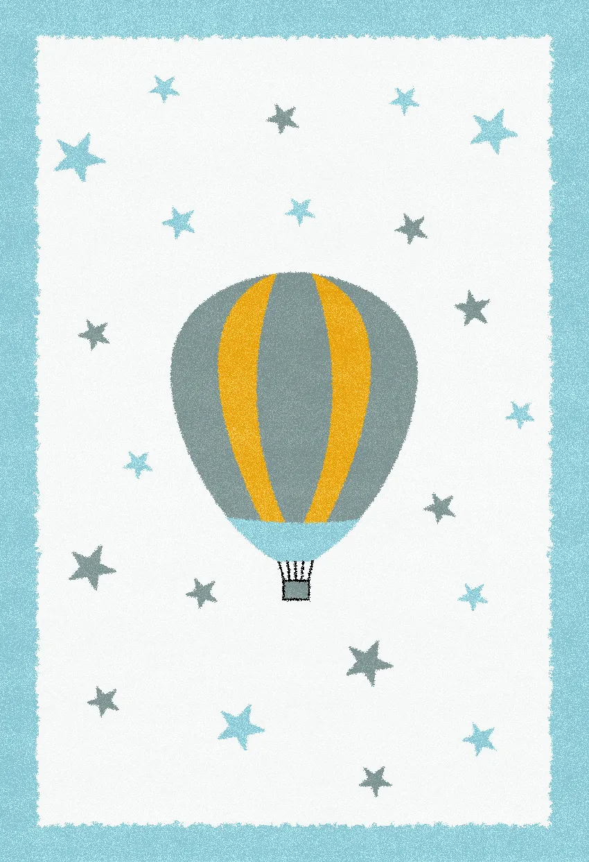 Childrens rugs - Alone Balloon (blue)