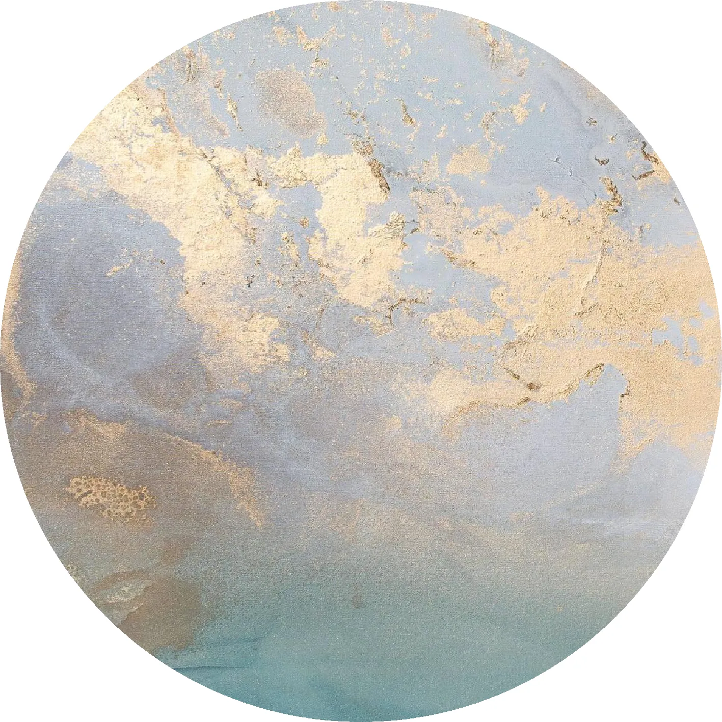 Round rug - Lesley (blue/grey/turquoise)
