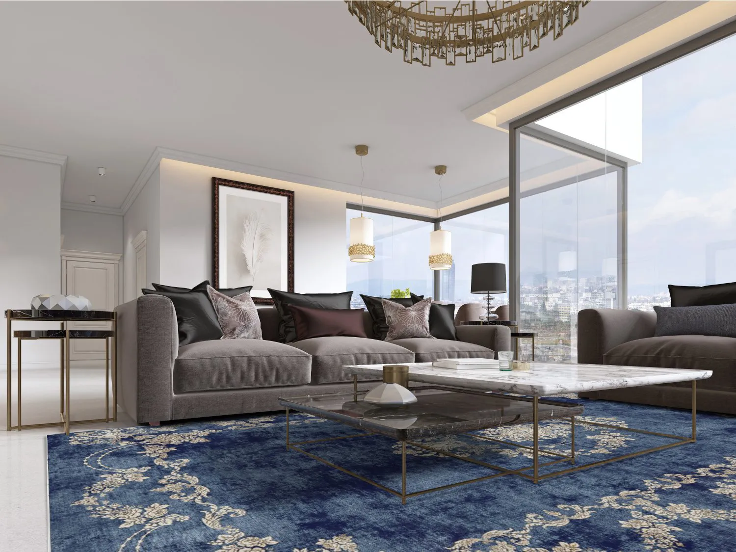Wilton rug - Taknis (blue)