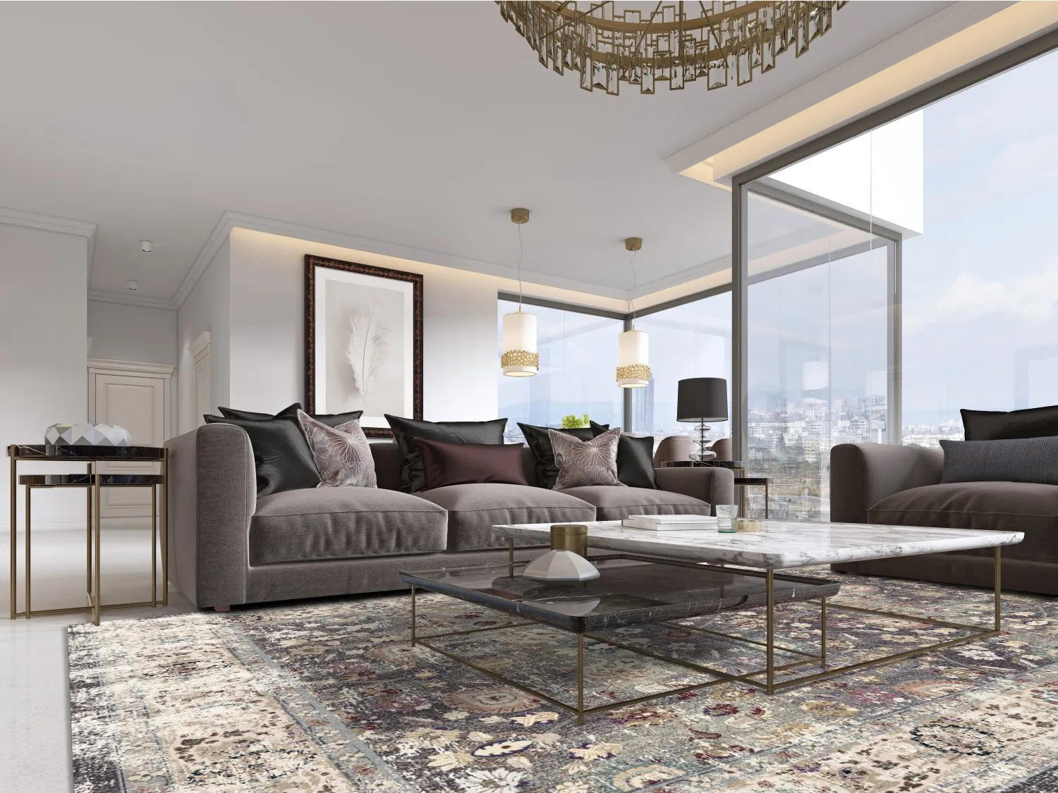 Wilton rug - Bouhjar (grey/multi)