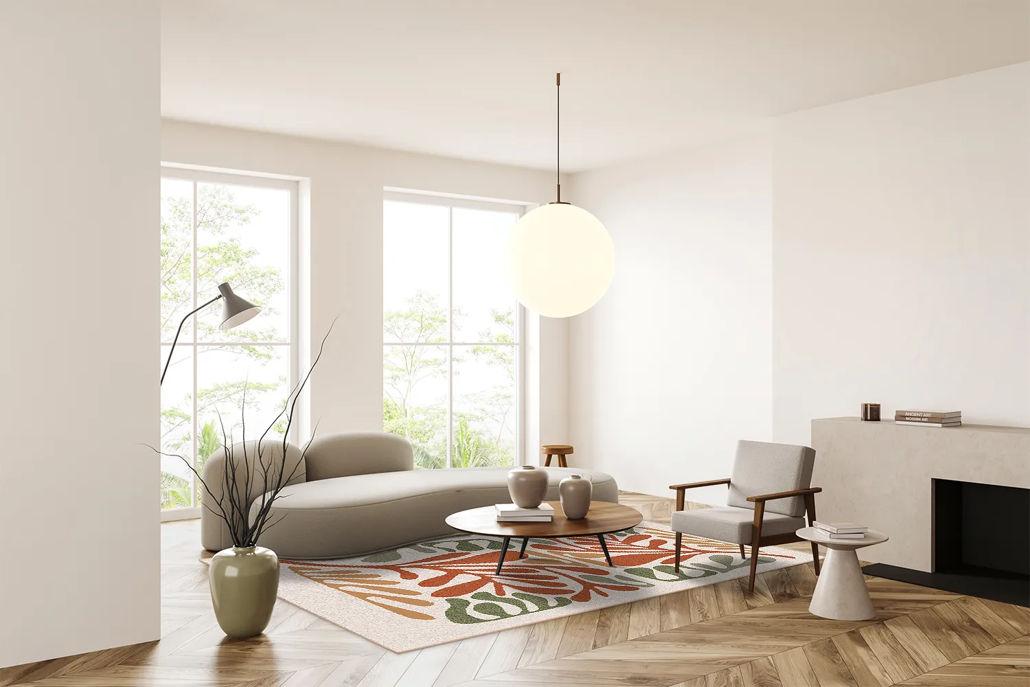 Wilton rug - Fern (beige/multi)