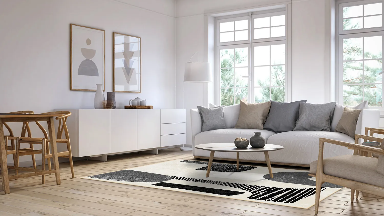 Wilton rug - Suki (beige/black)