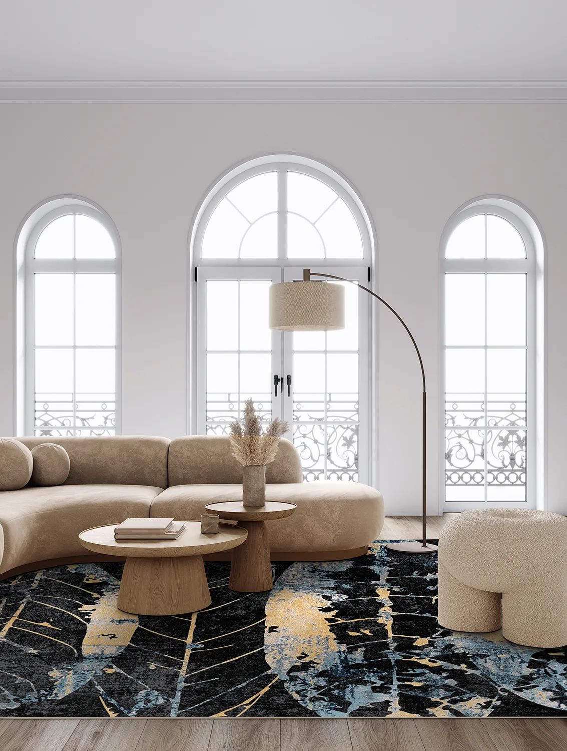Wilton rug - Nyx (black/multi)