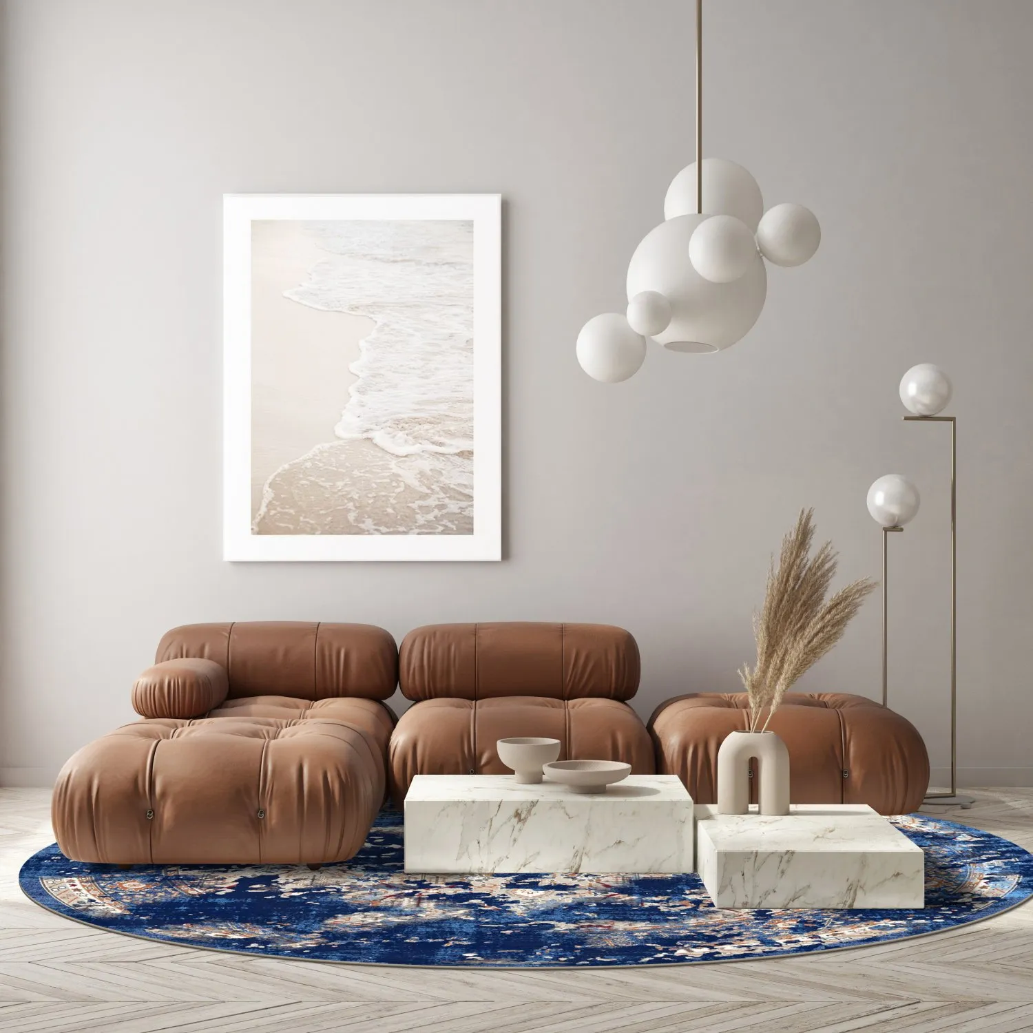 Round rug - Temima (blue)