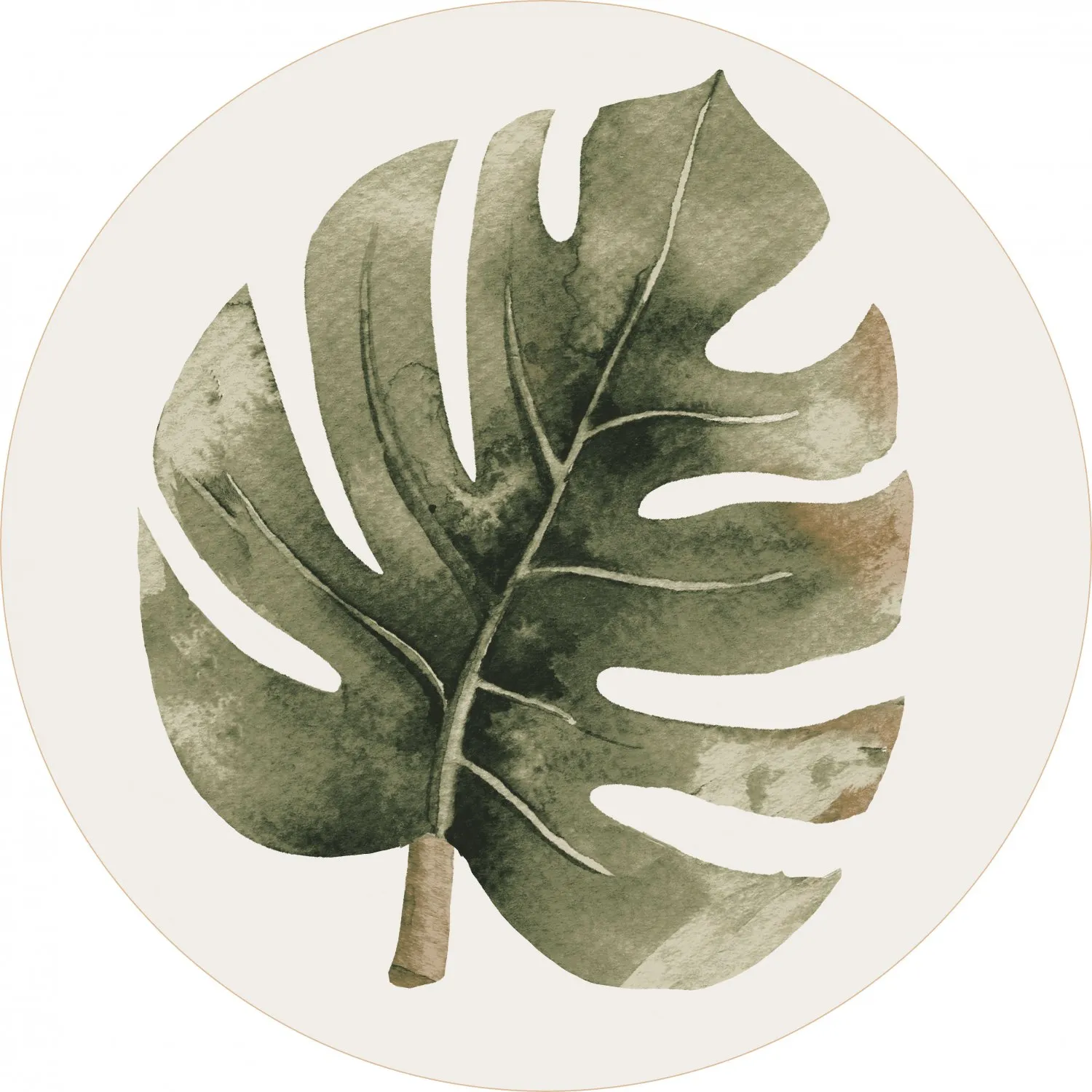 Round rug - Falling Leaves (green)