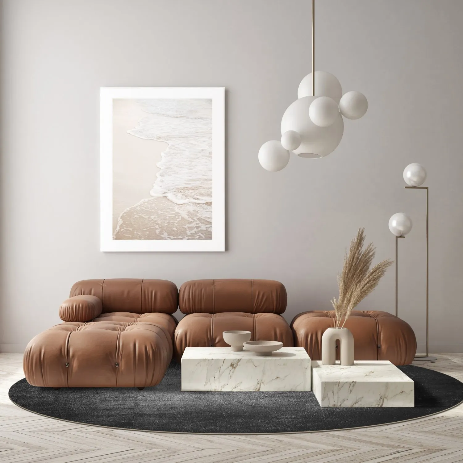 Round rug - Serifos (dark grey)