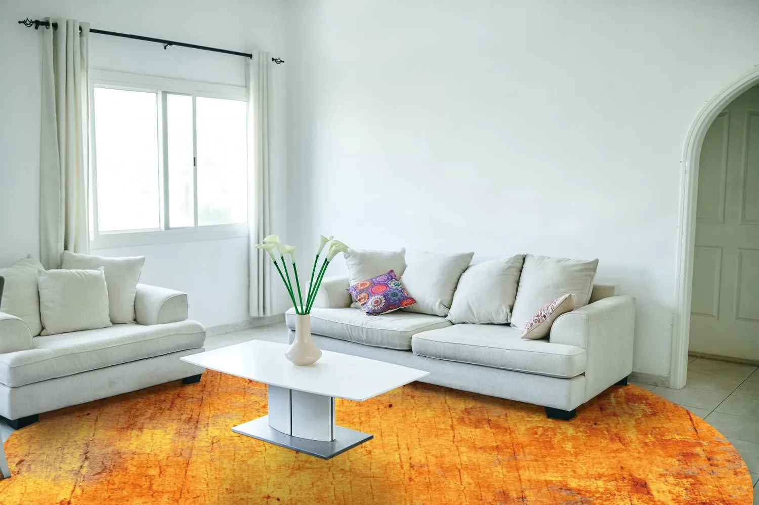 Round rug - Cesano (orange)