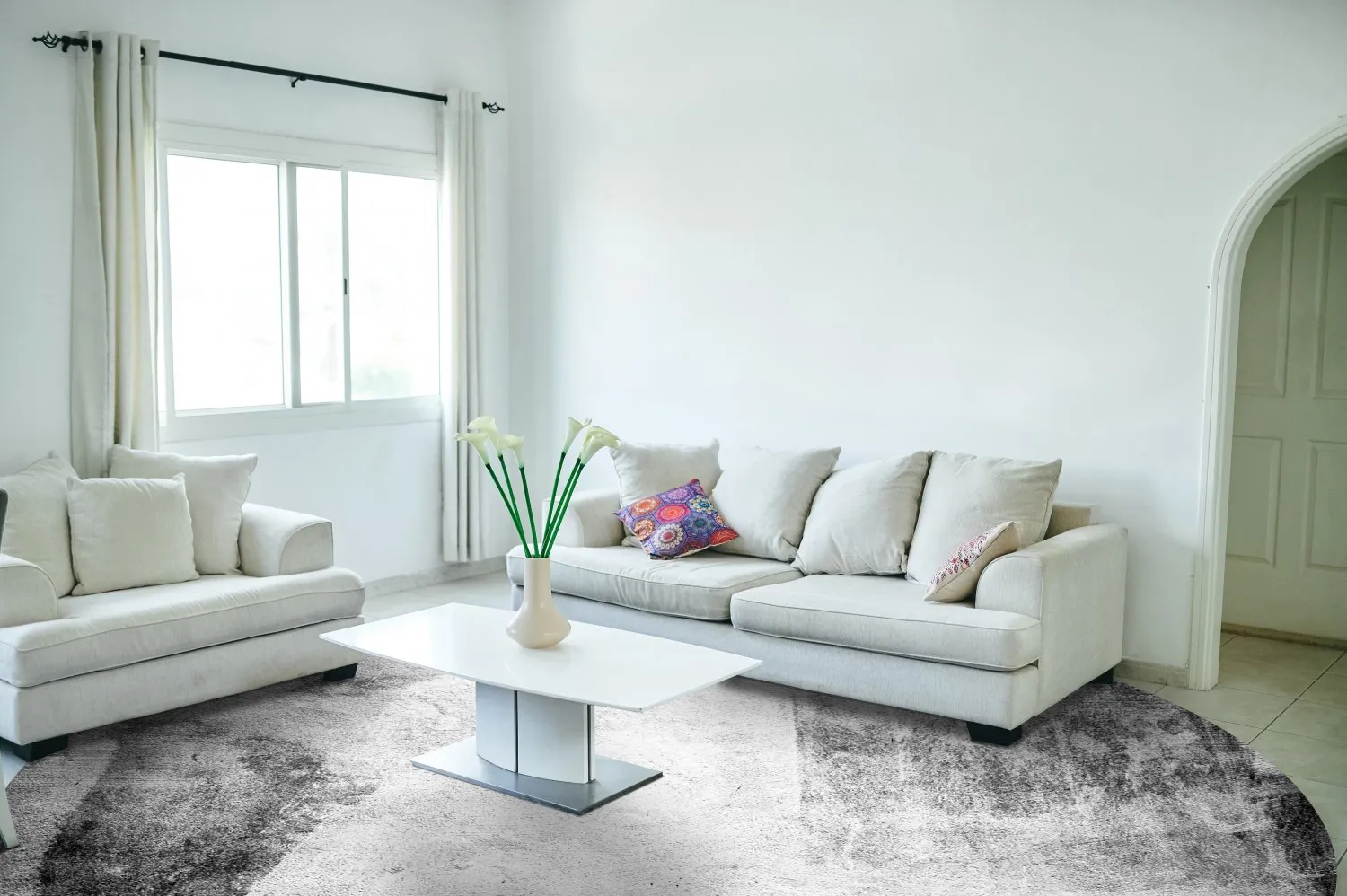 Round rug - Esperia (grey)