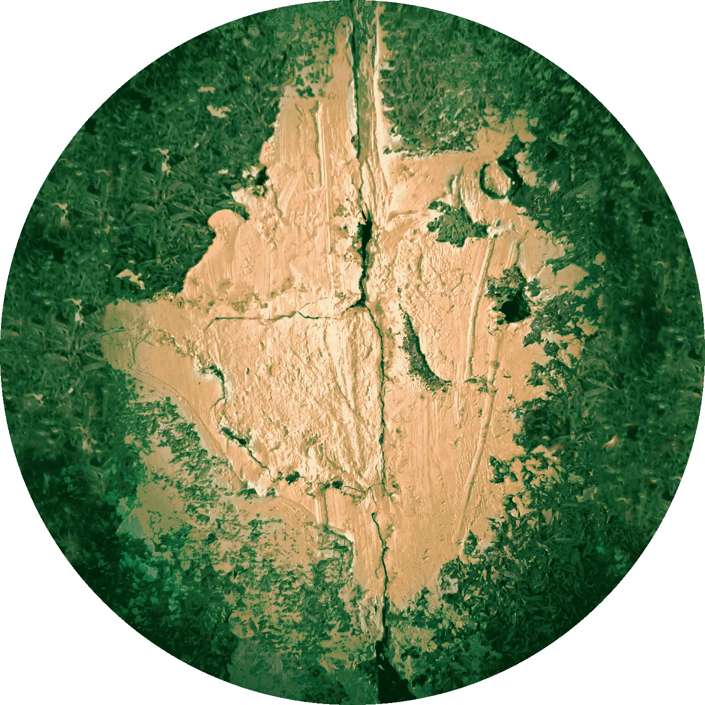 Round rug - Positano (beige/green)