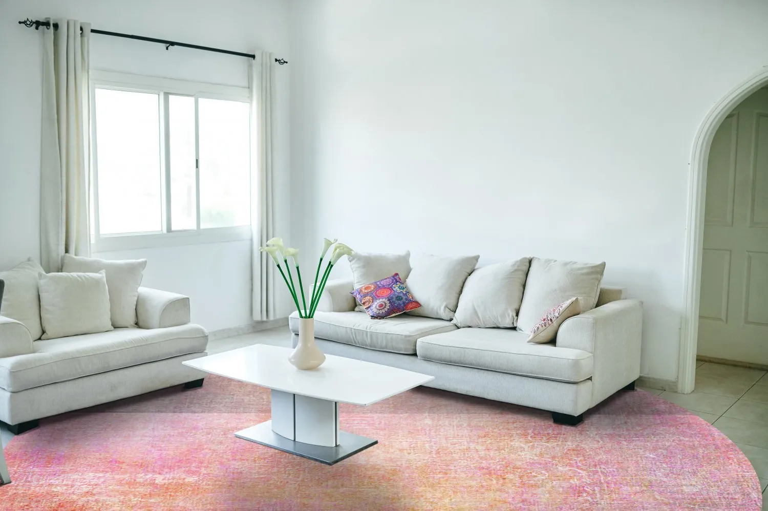 Round rug - Cicoria (pink/purple)