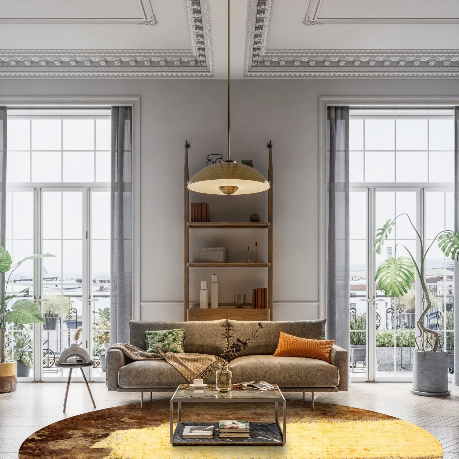 Round rug - Agost (brown/beige)